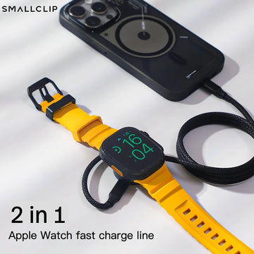 2-in-1 magnetic charging cable for watch, phone, and laptop fast charging cable